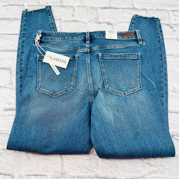 NEW Blank NYC The Bond Mid Rise Skinny Jeans Size 31 Blue Denim Stretch - Picture 11 of 12